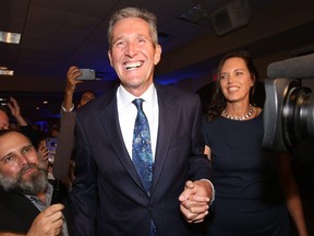 Manitoba Premier Brian Pallister arrives at a function in Winnipeg after winning the provincial election
Tuesday, Sept. 10, 2019. Chris Procaylo/Winnipeg Sun