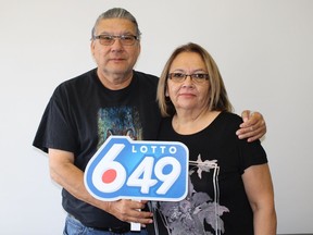 William and Margaret Dumas from Thompson won $111,068 in the Lotto 6-49 draw on July 27, matching five of the six winning numbers plus the bonus.