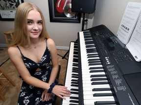Allanah Jeffreys, a 16-year-old singer-songwriter from Winnipeg, has made it to the semifinal of a competition to win the opening slot at the seventh annual We Can Survive Concert at the Hollywood Bowl in Los Angeles. Pictured at her family home on Monday.