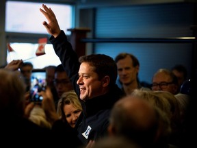 The Leader of Canada's Conservatives Andrew Scheer campaigns in Vancouver on Sunday.