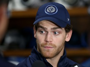 Jets' Adam Lowry is embracing his shutdown role with the team early on. (KEVIN KING/WINNIPEG SUN)