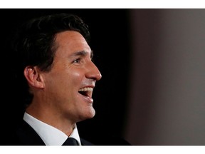 Liberal leader and Canadian Prime Minister Justin Trudeau speaks at a news conference after an English language federal election debate at the Canadian Museum of History in Gatineau, Quebec, Canada October 7, 2019. REUTERS/Stephane Mahe ORG XMIT: SIN523