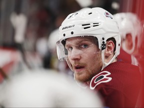 Gabriel Landeskog of Colorado Avalanche during the 2017 SAP NHL Global Series match between Colorado Avalanche and Ottawa Senators at Ericsson Globe on Nov. 11, 2017 in Stockholm, Sweden. (Nils Petter Nilsson/Ombrello/Getty Images)