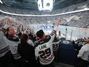 Jets fans at Bell MTS Place. GETTY IMAGES