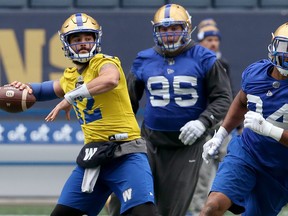 Bombers quarterback Sean McGuire (left). Kevin King/Winnipeg Sun