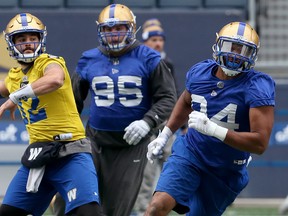 Bombers quarterback Sean McGuire (left). Kevin King/Winnipeg Sun