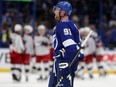 Steven Stamkos reacts after his Bolts lost to Columbus in the playoffs last year. GETTY IMAGES