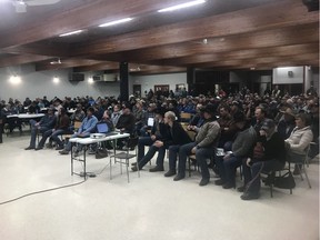 A a hastily-called standing-room-only rally was held in Ste. Rose du Lac on Wednesday.