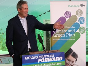 Premier Brian Pallister unveiled $1.5 million in funding for the first three projects under the $52-million Growing Outcomes in Watersheds (GROW) Trust at the Bruce D. Campbell Farm and Food Discovery Centre near Glenlea, Man. on Tuesday, Oct. 22, 2019. JOSH ALDRICH/Winnipeg Sun/Postmedia Network