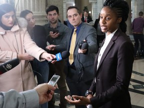 NDP MLA Uzoma Asagwara (Uniondale) presented Bill 202 The Vital Statistics Amendment Act at the Manitoba Legislature on Friday, Nov. 22, 2019. Josh Aldrich/Winnipeg Sun/Postmedia