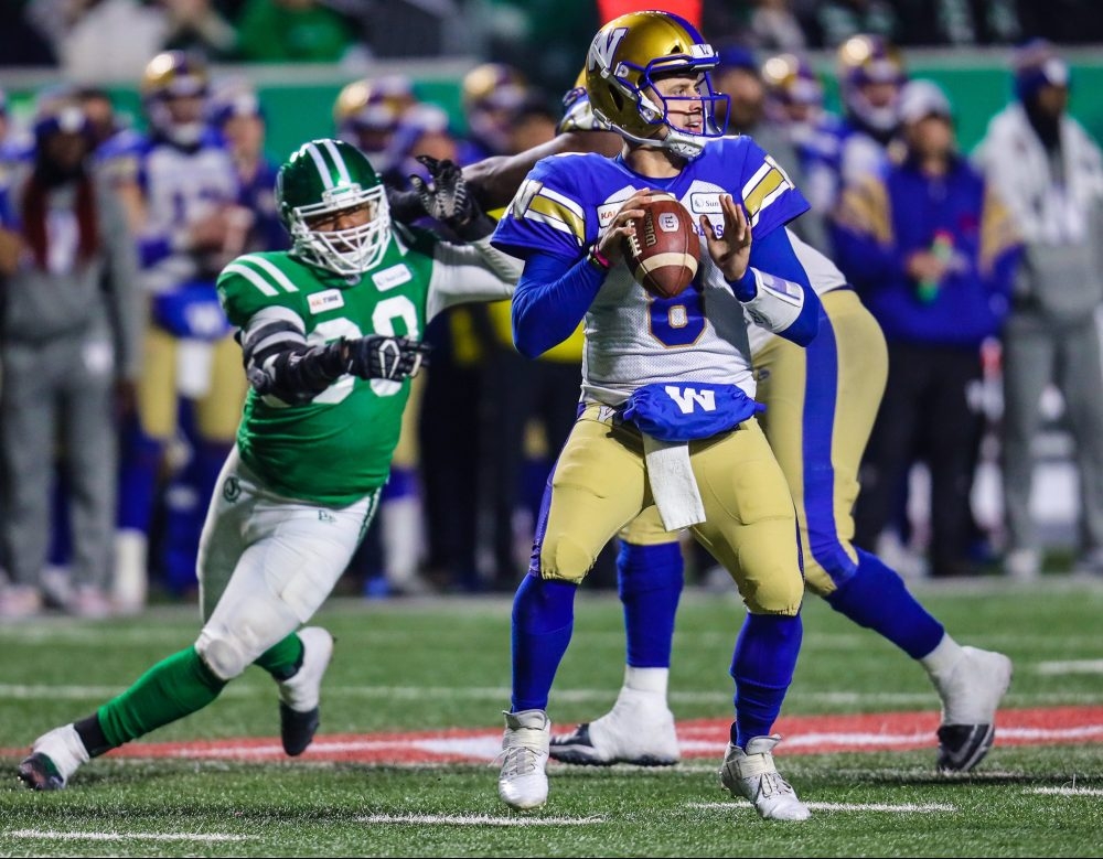 Western Final  Blue Bombers presented with the West Division Trophy -  Winnipeg Blue Bombers