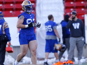 Bombers linebacker Adam Bighil has some insight into what it’s like to play on defence. “Before we have a TV timeout and we’re on the field as a defence, we huddle up every time we can, before every series that we can, and we bring it back to reality.” (Darren Makowichuk/Postmedia Network)
