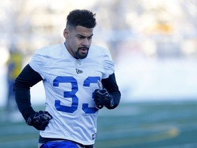 Winnipeg Blue Bombers, Andrew Harris during their practice at Shouldice Park in preparation for the 107th Grey Cup in Calgary on Wednesday, November 20, 2019. Darren Makowichuk/Postmedia