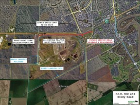 Planned changes to the roadways around Winnipeg's Brady Road landfill site.
Manitoba Infrastructure handout