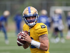 Having only appeared in one game with the Bombers, quarterback Zach Collaros has been working to get up to speed ahead 
of Sunday’s playoff game. (KEVIN KING/WINNIPEG SUN)