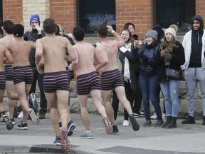 Runners brave the cold Toronto temperatures in underwear to raise funds and awareness for Movember and men's health on Saturday November 9, 2019. Stan Behal/Toronto Sun