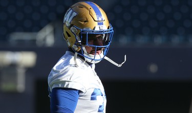 Running back Andrew Harris is pictured during Winnipeg Blue Bombers practice on Wed., Nov. 6, 2019. Kevin King/Winnipeg Sun/Postmedia Network