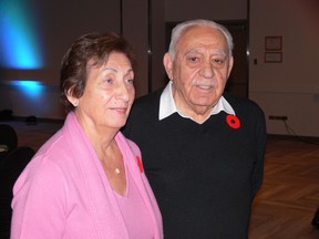 Laila Chebib and Dr. Farouk Chebib at a ceremony to mark the 50th anniversary of the establishment of the Manitoba Islamic Association (MIA), Manitoba’s oldest and largest Muslim community organization, on Sunday, at the RBC Convention Centre in Winnipeg. The couple came to Winnipeg in 1958 and were recognized as among the founders or pioneers of the MIA.