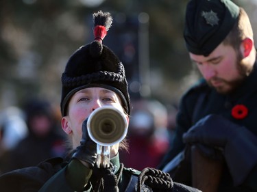 The Last Post is played during the Royal Winnipeg Rifles Association Remembrance Day Service at Vimy Memorial Park in Winnipeg on Mon., Nov. 11, 2019. Kevin King/Winnipeg Sun/Postmedia Network