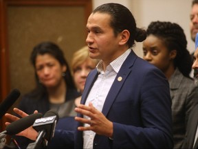 Wab Kinew, Leader of Manitoba's NDP Party, released his alternative throne speech today, in Winnipeg.
Thursday, Nov. 14, 2019. Chris Procaylo/Winnipeg Sun