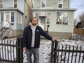 Patrick Allard is having problems dealing with the city over some renovation work that is in progress on one of his rental homes.  He is pictured here in front of one of his North End properties. Friday, November 15/2019 Winnipeg Sun/Chris Procaylo/stf