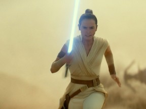 Daisy Ridley’s Rey is continuing her training as a Jedi knight among the rebel forces in “Star Wars: The Rise of Skywalker.” (Lucasfilm Ltd. photo)