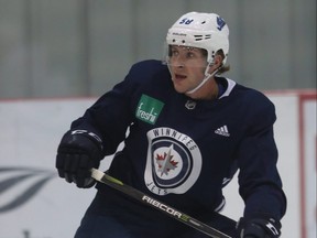 Jansen Harkins is finally getting the call-up to the Jets this week after years in the minors. 
Chris Procaylo/Winnipeg Sun