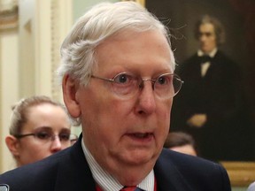 U.S. Senate Majority Leader Mitch McConnell (R-KY) arrives at the U.S. Capitol in Washington, D.C., Dec. 16, 2019.