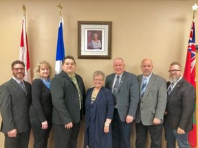 St. Andrews representatives Councillor Darryl Pohl (from left), Councillor Kristin Hoebee, Councillor Matthew Prychun, Mayor Joy Sul, Deputy Mayor John Preun, Councillor Laurie Hunt, and Councillor Russ Garvie.
Photo from rmofstandrews.com