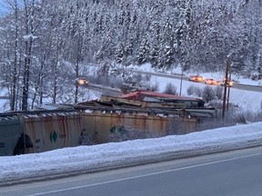 CN Rail is looking to determine the cause of a Thursday derailment near the Alberta-British Columbia border.