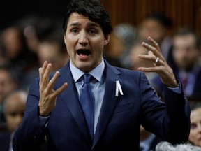 Prime Minister Justin Trudeau speaks during debate about the Throne Speech during in the House of Commons on Parliament Hill in Ottawa, Dec. 6, 2019. (REUTERS/Blair Gable)