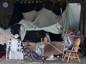 A group of homeless people had set up an elaborate camp under the Osborne Street Bridge, in Winnipeg on June 8, 2019. Winnipeg Sun file