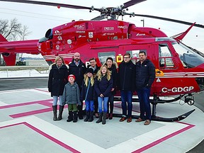 The family of Irene and the late Ed Krahn pictured during Friday morning's helipad opening at Winkler's Boundary Trails Health Centre on Friday, Dec. 6, 2019.