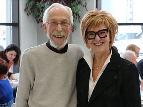 Jan Shute, Maxim Truck and Trailer sponsorship and promotions manager, and Christmas Cheer Board executive director Kai Madsen at Maxim's annual Pancake Breakfast fundraiser for the Christmas Cheer Board, held on Thursday, Dec. 5, 2019 in Winnipeg. Matthew Alcock/Handout