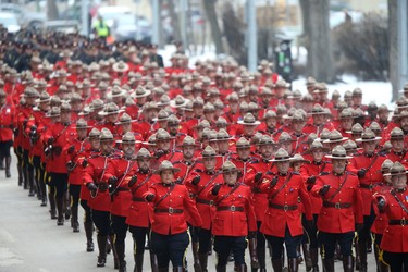 A regimental funeral for RCMP Cst. Allan Poapst took place in Winnipeg today, Poapst died in a traffic accident.  Friday, December 20/2019 Winnipeg Sun/Chris Procaylo/stf