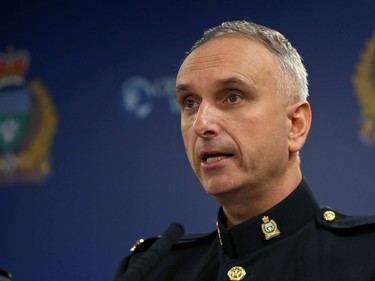 Insp. Max Waddell of the Winnipeg Police Service organized crime unit details Project Highland at WPS headquarters on Mon., Dec. 23, 2019. Kevin King/Winnipeg Sun/Postmedia Network