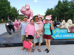 Fisher Wang and his wife and child were last in China in August visiting his parents who still live in Beijing. Handout