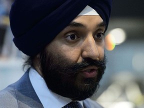 Innovation Minister Navdeep Bains holds a press conference in Ottawa on Wednesday, July 24, 2019.
