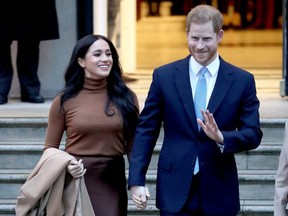 Prince Harry, Duke of Sussex and Meghan, Duchess of Sussex depart Canada House in London on Jan. 7, 2020.