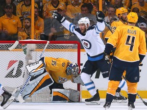 No playoff game looms larger in the minds of Jets fans than Winnipeg’s Game 7 win over the Predators in Nashville on May 10, 2018. Getty Images