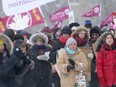 The fourth annual Women's March Winnipeg took place at the Manitoba Legislative Building in Winnipeg on Saturday.