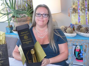 Nikki Buchannon, the founder of Winnipeg-based Ireuse2, holds one of the Ireuse2 sets that will be part of the gifting suite for Super Bowl LIV, to be held on Sunday in Miami.