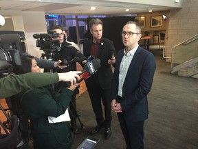 Kevin Donnelly, Senior Vice President, Venues and Entertainment, True North Sports + Entertainment addresses the media on Tuesday at Bell MTS Place in Winnipeg as the Winnipeg Jets announced Fan Favourites concession pricing that takes effect Friday, as well as upcoming enhancements to the live game experience and Bell MTS Place.