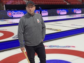 Greg Ewasko, the 2020 Scotties Tournament of Hearts ice maker, poses for a picture in Moose Jaw, Sask.