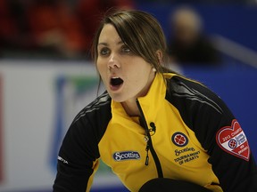 Top-seeded Manitoba gave up a seven-ender against Andrea Crawford's New Brunswick squad at the Scotties on Tuesday. Postmedia Network