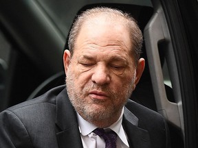 Harvey Weinstein arrives at the Manhattan Criminal Court, on Feb. 10, 2020 in New York City.