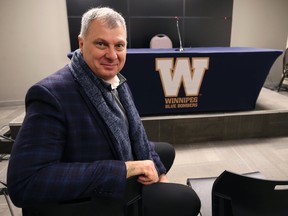 CFL commissioner Randy Ambrosie is photographed in the Winnipeg Blue Bombers press room at Investors Group Field on Wed., Feb. 26, 2020. Kevin King/Winnipeg Sun/Postmedia Network