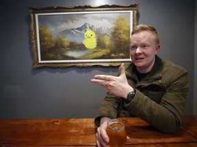 Rob Stansel of Middle Tap Magazine chats craft beer in the Sookram's Brewing taproom on Warsaw Avenue in Winnipeg on Wed., Feb. 26, 2020. Kevin King/Winnipeg Sun/Postmedia Network