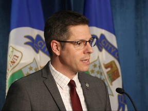 Mayor Brian Bowman talks about what people can expect from the city budget to be unveiled tomorrow at Winnipeg City Hall on Thursday, March 5, 2020. Josh Aldrich/Winnipeg Sun/Postmedia Network