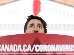 Canada's Prime Minister Justin Trudeau attends a news conference as efforts continue to help slow the spread of coronavirus disease (COVID-19) in Ottawa, Ontario, Canada on March 23, 2020. (REUTERS/Blair Gable)